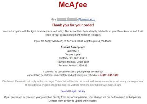 how to get mcafee invoice.